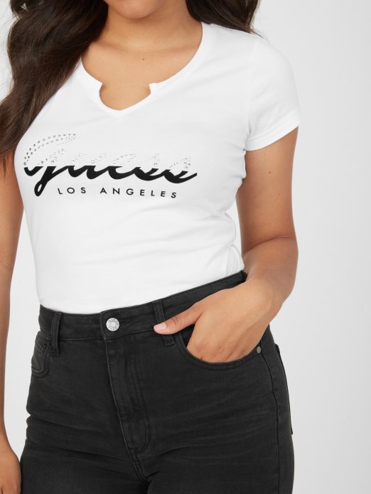 Guess Shopping Majica S Logotipom čistog Bijelog Anisa