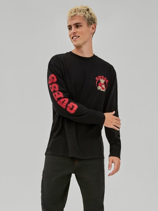 Guess Shopping Majica S Prednjim Logotipom Crna