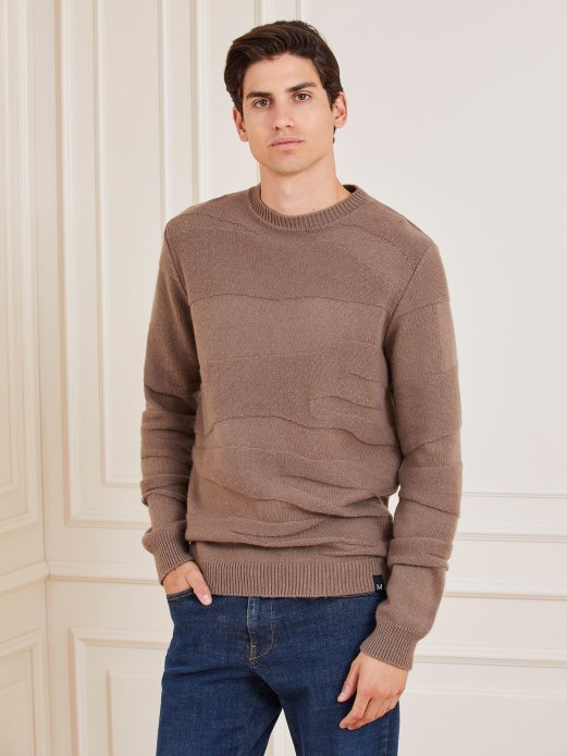 Guess Shopping Marciano Džemper Od Mješavine Vune Smeđi