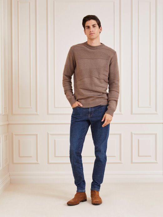 Guess Shopping Marciano Džemper Od Mješavine Vune Smeđi