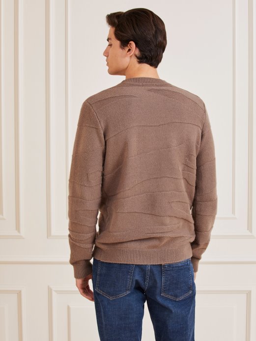 Guess Shopping Marciano Džemper Od Mješavine Vune Smeđi