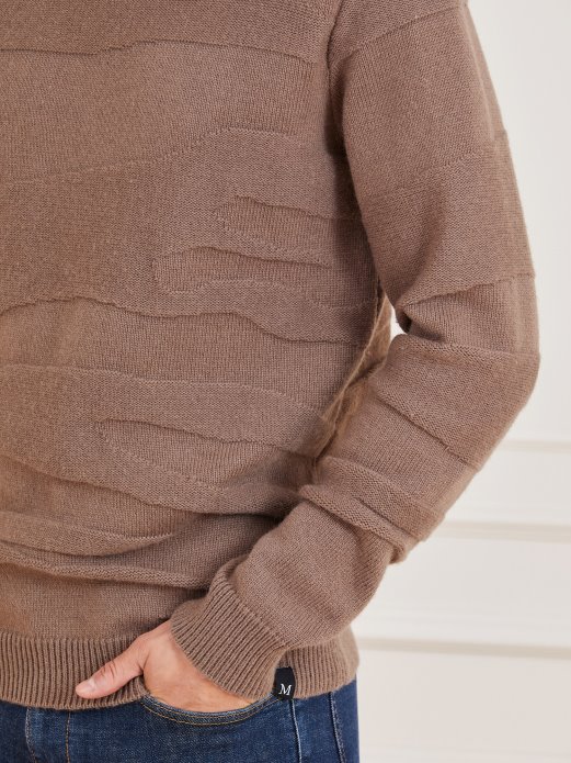 Guess Shopping Marciano Džemper Od Mješavine Vune Smeđi