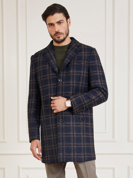 Guess Shopping Marciano Kaput Od Mješavine Vune Plavi Multi