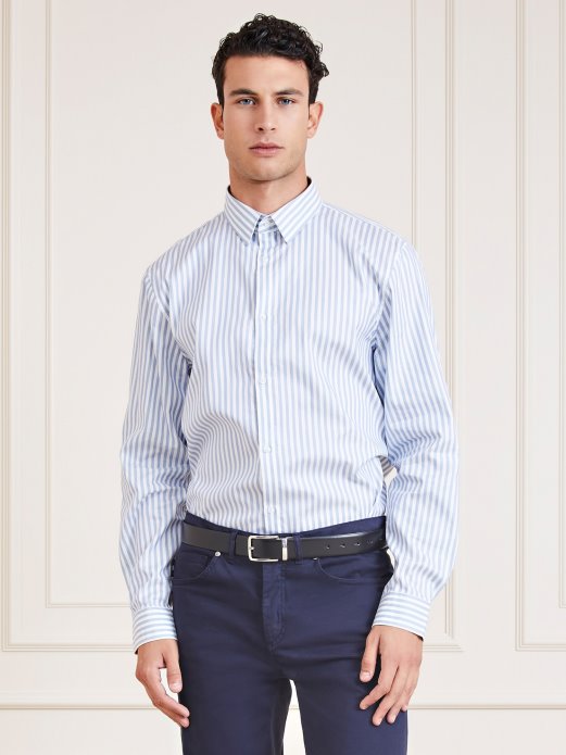 Guess Shopping Marciano Prugasta Košulja Svijetloplava