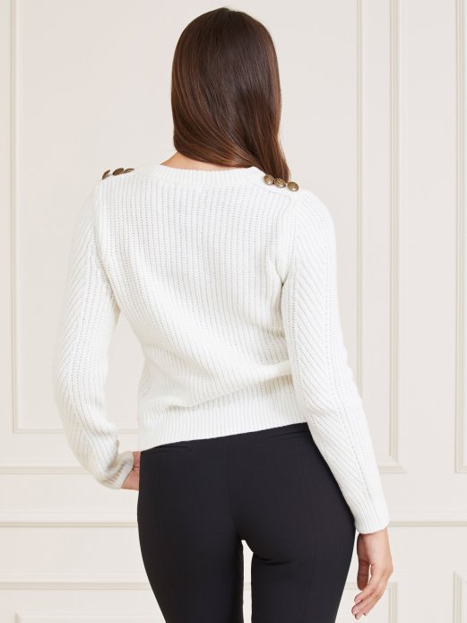 Guess Shopping Marciano Pulover Od Mješavine Vune Bijeli