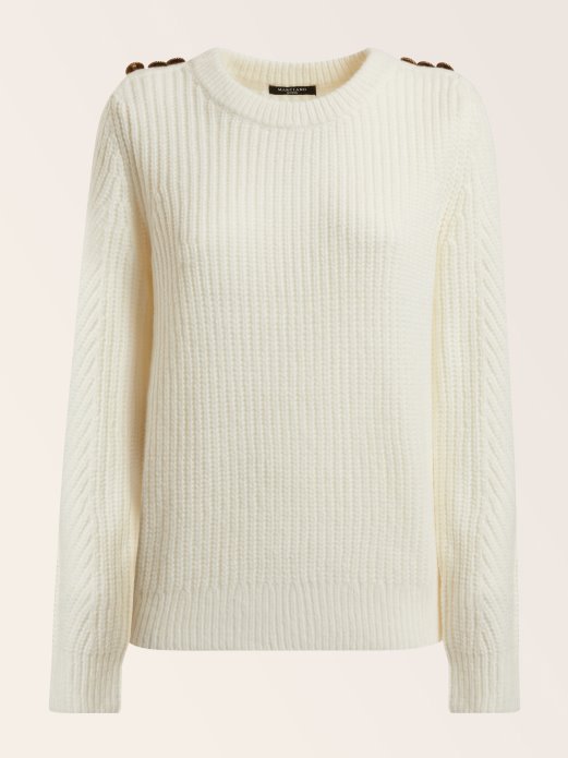 Guess Shopping Marciano Pulover Od Mješavine Vune Bijeli