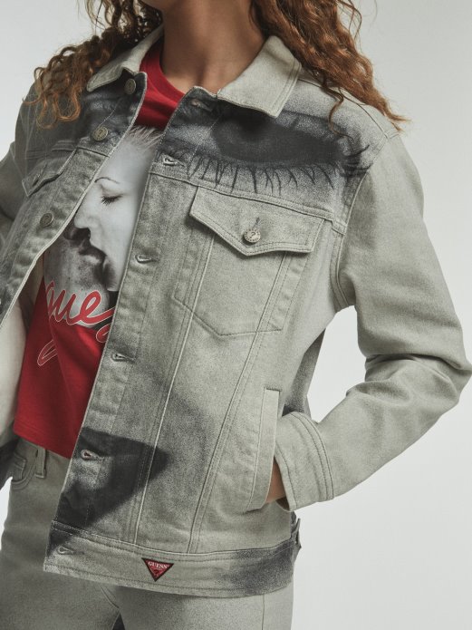 Guess Shopping Maxi Print Traper Jakna Bijela Multi