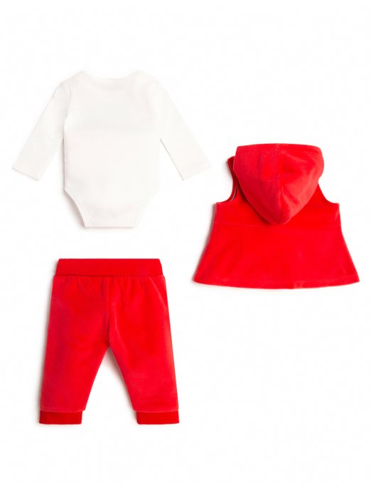 Guess Shopping Medo Blagdanski Prsluk Bodi I Jogger Set (0-24m) Brilliant Berry