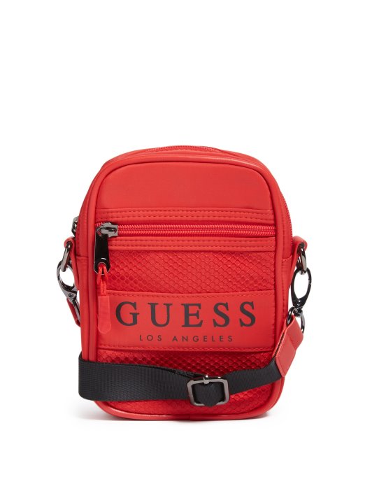 Guess Shopping Mesh Logo Crossbody Crvena