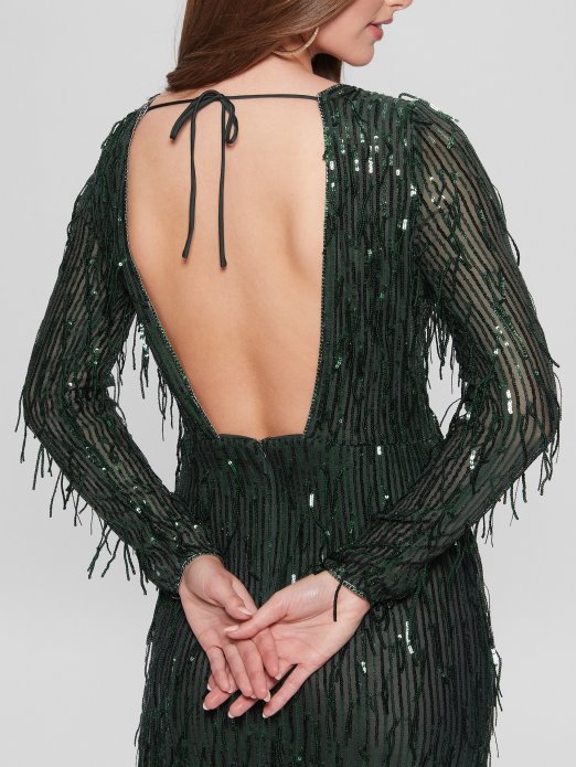 Guess Shopping Moss Mat Multi Elodie Haljina Sa šljokicama S Resama