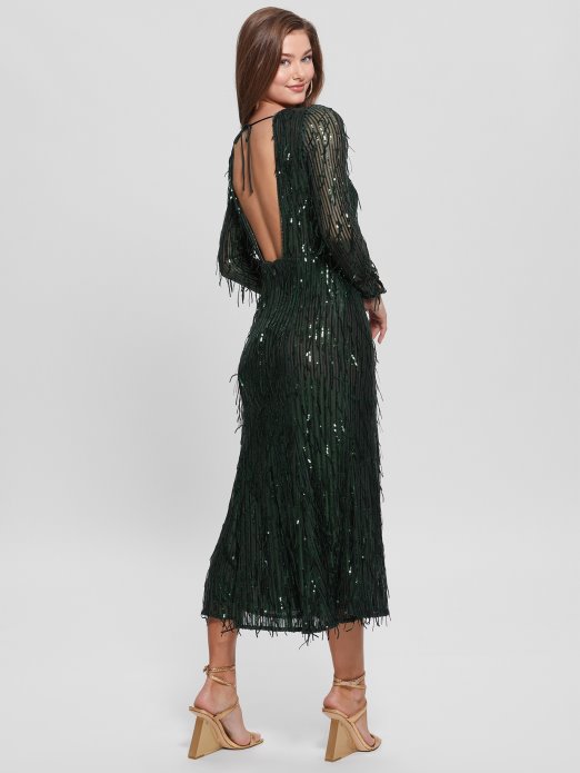 Guess Shopping Moss Mat Multi Elodie Haljina Sa šljokicama S Resama