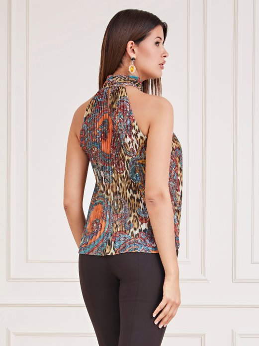 Guess Shopping Multicolor Pattern Marciano All Over Print Top