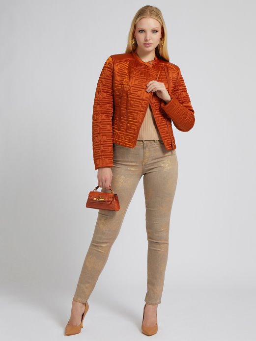 Guess Shopping Narančasta Jakna S Izvezenim Logotipom