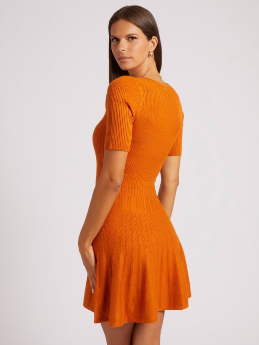 Guess Shopping Narančasta Pulover Haljina Kroja I Raskošne Boje