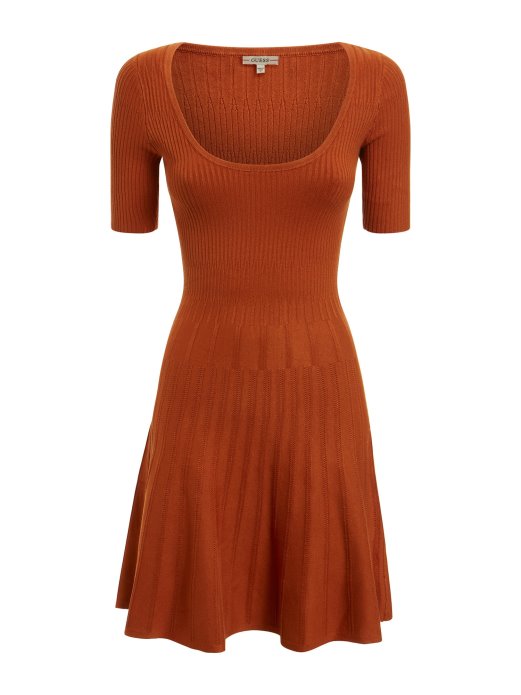 Guess Shopping Narančasta Pulover Haljina Kroja I Raskošne Boje