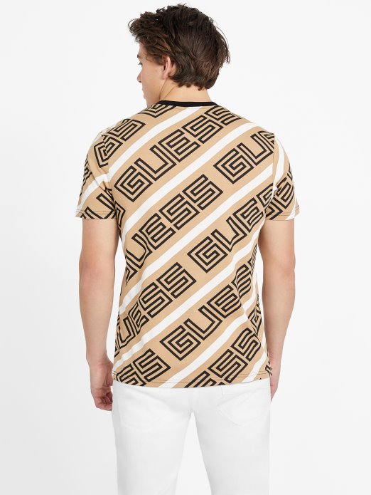 Guess Shopping Opie Logo Majica S Ovratnikom Toast Taupe