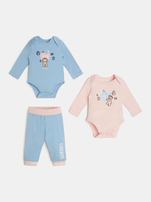 Guess Shopping Pack 2 Set Za Tijelo I Hlače Multi Roza