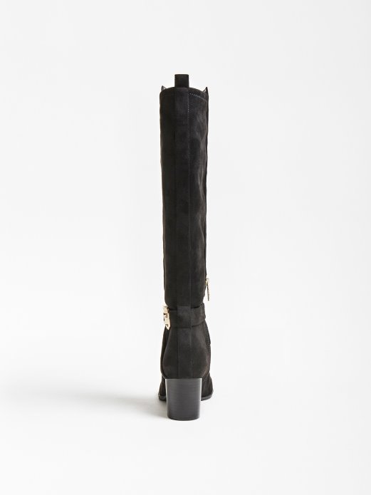 Guess Shopping Paxley čizme Od Antilopa Crne