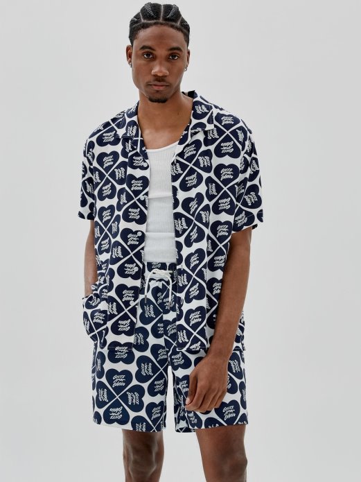 Guess Shopping Plava Majica S Cijelim Printom