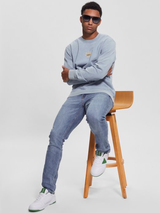 Guess Shopping Plava Majica S Izvezenim Logom Pariški Krov