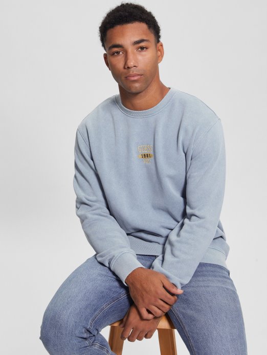 Guess Shopping Plava Majica S Izvezenim Logom Pariški Krov