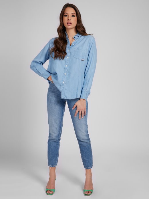 Guess Shopping Plava Oversize Fit Traper Košulja