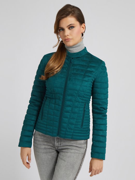 Guess Shopping Plava Puferica Od Umjetne Antilop Kože