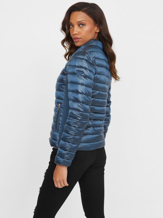 Guess Shopping Plava Struja Flora Podstavljena Jakna