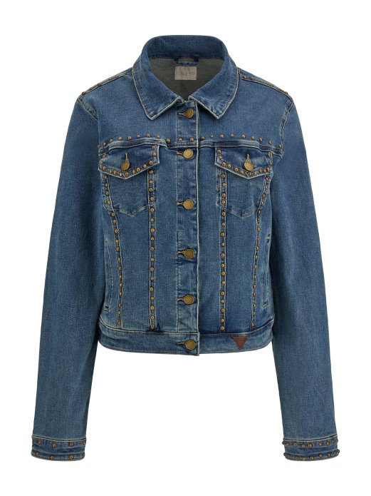 Guess Shopping Plava Traper Jakna S Nitnama