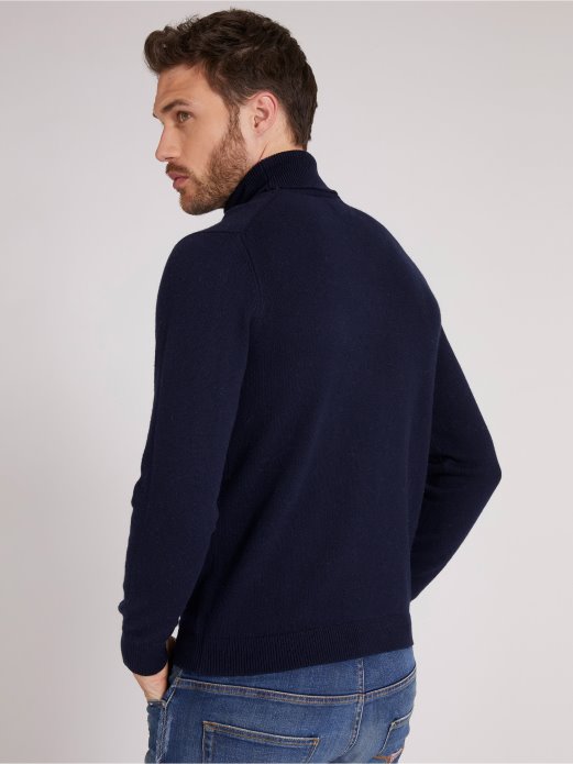 Guess Shopping Plavi Džemper S Kornjačevim Ovratnikom Od Mješavine Vune