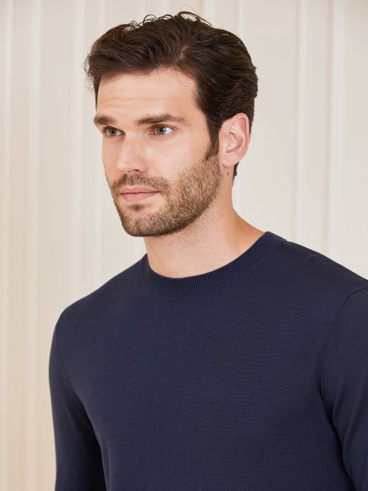 Guess Shopping Plavi Marciano Vuneni Pulover S Okruglim Izrezom