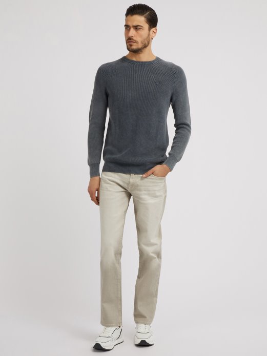 Guess Shopping Plavi Rebrasti Pleteni Džemper