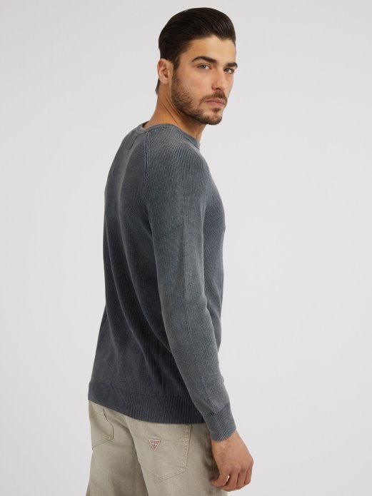 Guess Shopping Plavi Rebrasti Pleteni Džemper