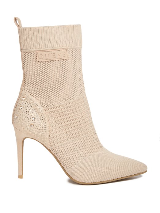 Guess Shopping Pletene čizme Na Petu Taupe