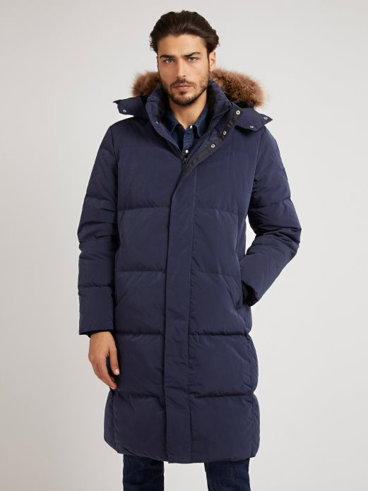 Guess Shopping Podstavljena Jakna S Kapuljačom Plava