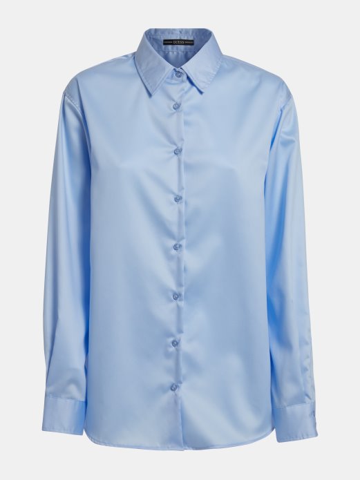 Guess Shopping Popeline Košulja Svijetloplava