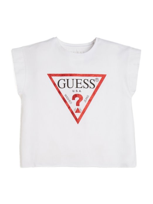 Guess Shopping Prava Bijela Skraćena Majica S Logotipom (7-14)