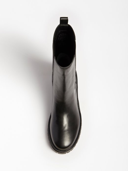 Guess Shopping Prave Kožne Ibbie Niske čizme Crne