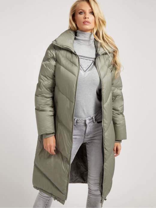 Guess Shopping Pravi Pufer S Printom Zelena