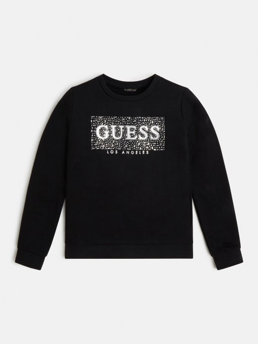 Guess Shopping Prednja Majica S Logom Crna Novi Trend