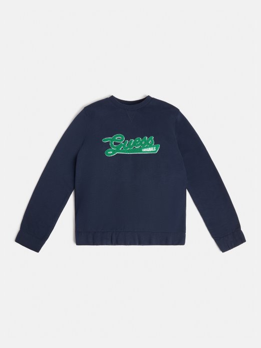 Guess Shopping Prednja Majica S Logom Plava Novi Trend