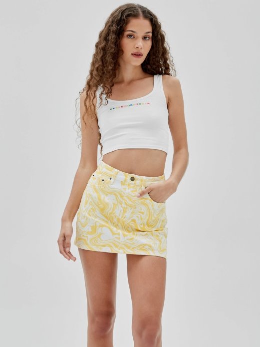 Guess Shopping Prednji Logo Majica Bez Rukava Bijela