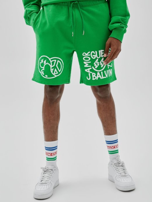 Guess Shopping Prednji Print Kratke Hlače Zelena