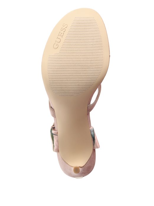 Guess Shopping Presta šal Na Vezanje Sandale Na Petu Srednje Ružičaste