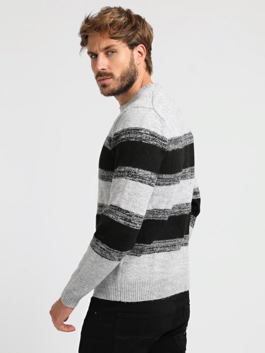 Guess Shopping Prugasti Džemper Sivi