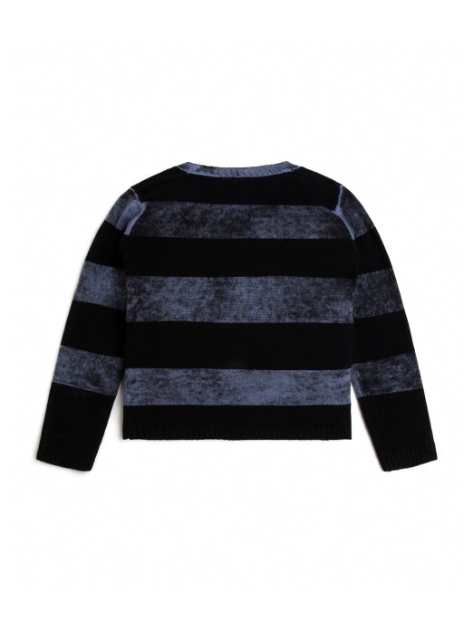 Guess Shopping Prugasti Vuneni Pulover (7-16) Siva I Crna Podebljana Pruga