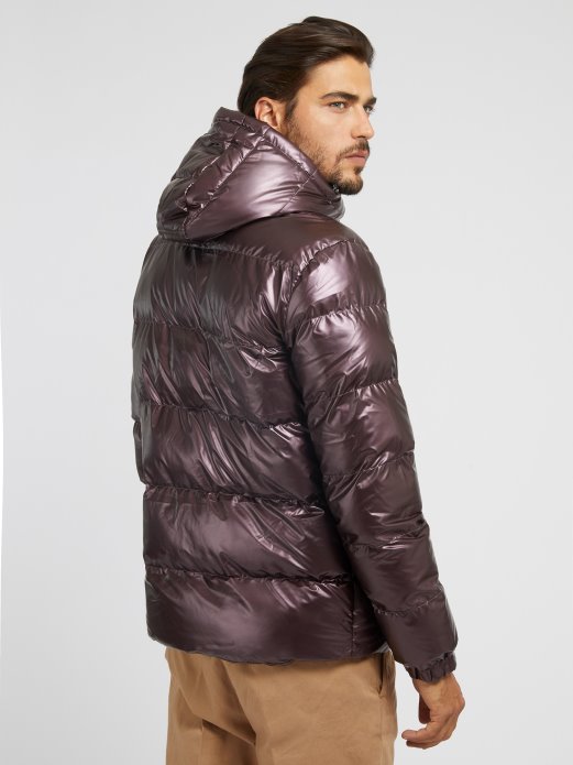 Guess Shopping Pufer Metalnog Izgleda Ružičasto Zlatno