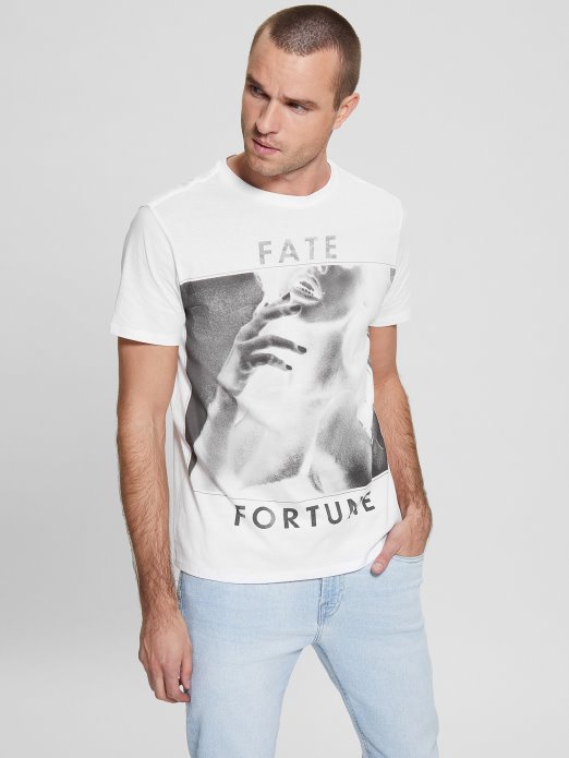 Guess Shopping Pure White Eco Fate  Fortune Tee