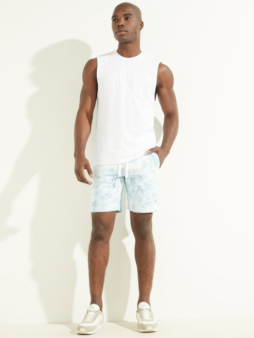 Guess Shopping Pure White Hemp Cotton Muscle Tee