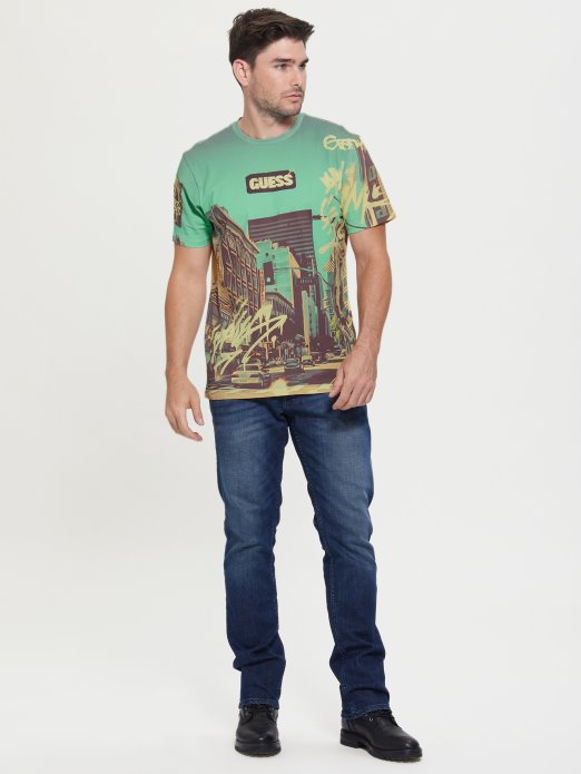 Guess Shopping Pure White Multi Eco Dtla Tee